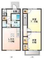 愛知県新城市石田字南畑(アパート)の賃貸物件3の間取り
