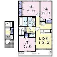 愛知県豊川市平尾町神田(アパート)の賃貸物件202の間取り