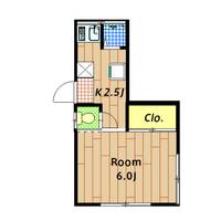 ビバリー・ハウス A棟102Kの間取り