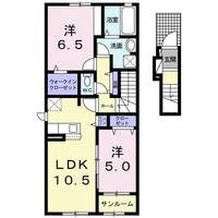 富山県富山市上二杉(アパート)の賃貸物件の間取り