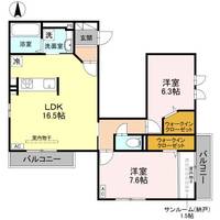 富山県富山市堀川小泉町1丁目(アパート)の賃貸物件の間取り
