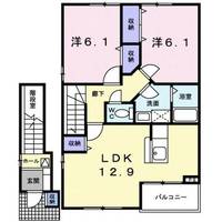 富山県南砺市年代(アパート)の賃貸物件の間取り
