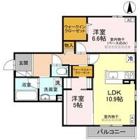 富山県富山市東田地方町2丁目(アパート)の賃貸物件の間取り