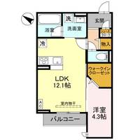 富山県高岡市立野(アパート)の賃貸物件の間取り