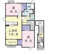 富山県高岡市平成町(アパート)の賃貸物件の間取り