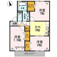 富山県射水市戸破(アパート)の賃貸物件の間取り
