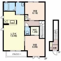 富山県高岡市野村(アパート)の賃貸物件の間取り