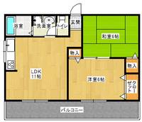 福岡県福岡市南区高宮3丁目(マンション)の賃貸物件の間取り