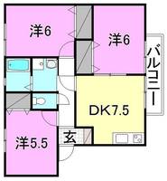 フェイスフル五番館 B棟202の間取り