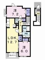 ソレイユK枝松A・B棟B205の間取り