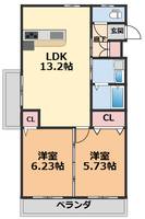 ひかりハイツ石手川805の間取り