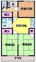 愛媛県松山市北久米町(一戸建)の賃貸物件北2の間取り
