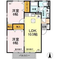 セジュール・ウメキⅢ101の間取り