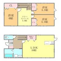 愛媛県松山市保免上2丁目(一戸建)の賃貸物件ブルードアの間取り