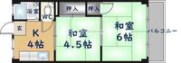 門野マンションB棟の間取り