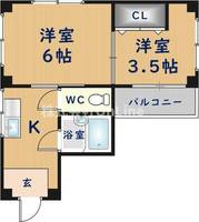 大宝八戸ノ里マンションの間取り