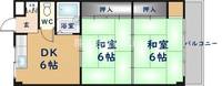 大阪府八尾市上之島町南1丁目(アパート)の賃貸物件の間取り
