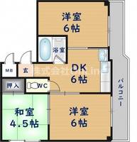 大阪府東大阪市柏田西2丁目(マンション)の賃貸物件の間取り