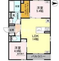 大阪府東大阪市花園東町2丁目(アパート)の賃貸物件の間取り