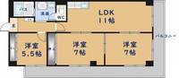 大阪府東大阪市横沼町3丁目(マンション)の賃貸物件の間取り
