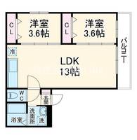 大阪府東大阪市若江本町1丁目(アパート)の賃貸物件の間取り