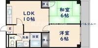 大阪府八尾市緑ヶ丘5丁目(マンション)の賃貸物件の間取り