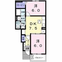 フルール 蘭Ⅱ Bの間取り