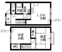 滋賀県甲賀市水口町新城の賃貸テラスハウスの間取り