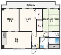 ヴィラアンソレイエ藍住802の間取り