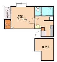 福岡県福岡市西区周船寺2丁目(アパート)の賃貸物件103の間取り