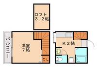 福岡県福岡市西区愛宕南1丁目の賃貸アパートの間取り