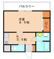 福岡県古賀市千鳥2丁目(マンション)の賃貸物件106の間取り