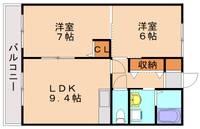 スクールビュー赤間202の間取り