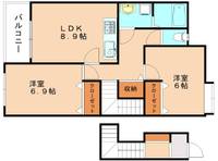 福岡県福津市津屋崎8丁目(アパート)の賃貸物件203の間取り