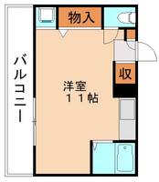 グリーンコーポ赤間309の間取り