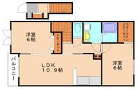 福岡県福津市津屋崎7丁目(アパート)の賃貸物件204の間取り