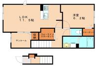福岡県宗像市陵厳寺1丁目(アパート)の賃貸物件201の間取り