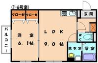 福岡県古賀市美明1丁目(アパート)の賃貸物件206の間取り