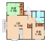 福岡県宗像市くりえいと2丁目(アパート)の賃貸物件201の間取り
