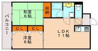 福岡県春日市白水ヶ丘4丁目(マンション)の賃貸物件401の間取り
