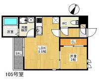 福岡県福岡市南区南大橋1丁目(アパート)の賃貸物件105の間取り