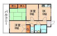 福岡県嘉穂郡桂川町大字土師(アパート)の賃貸物件Kの間取り