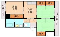 第二立岩ビル1Dの間取り