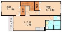 福岡県嘉麻市下山田(アパート)の賃貸物件201の間取り