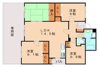 福岡県飯塚市柏の森(マンション)の賃貸物件101の間取り