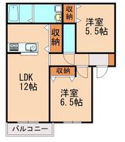 ユニゾン小竹A101の間取り