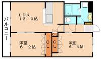 福岡県飯塚市花瀬(アパート)の賃貸物件105の間取り