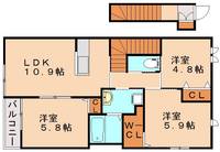 福岡県飯塚市横田(アパート)の賃貸物件201の間取り