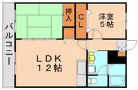 福岡県遠賀郡水巻町下二東1丁目(マンション)の賃貸物件102の間取り