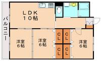 福岡県北九州市八幡西区白岩町(マンション)の賃貸物件102の間取り